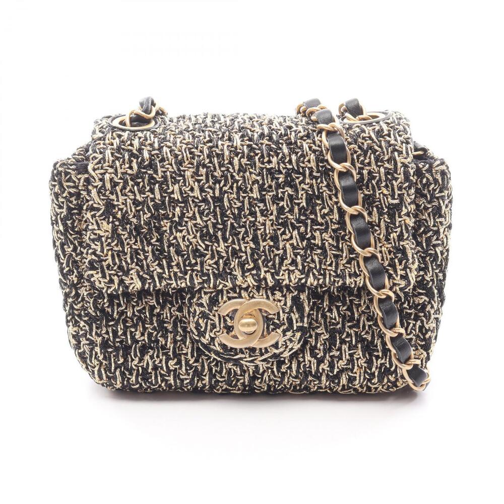 Chanel Matelasse Flap Shoulder Bag Black Gold Tone